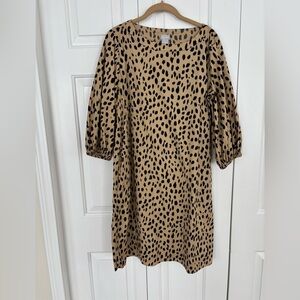 Chico's Tan and Black Animal Print Top